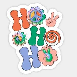 Hippie Ho Ho Ho Christmas Peace Sticker